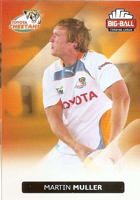 MARTIN MULLER - BIG BALL RUGBY COLLECTION  2012 - THE CHEETAHS BASE CARD 83