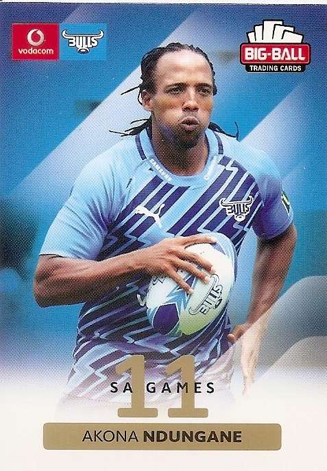 AKONA NDUNGANE - BIG BALL RUGBY COLLECTION  2012 - BLUE BULLS BASE CARD 11