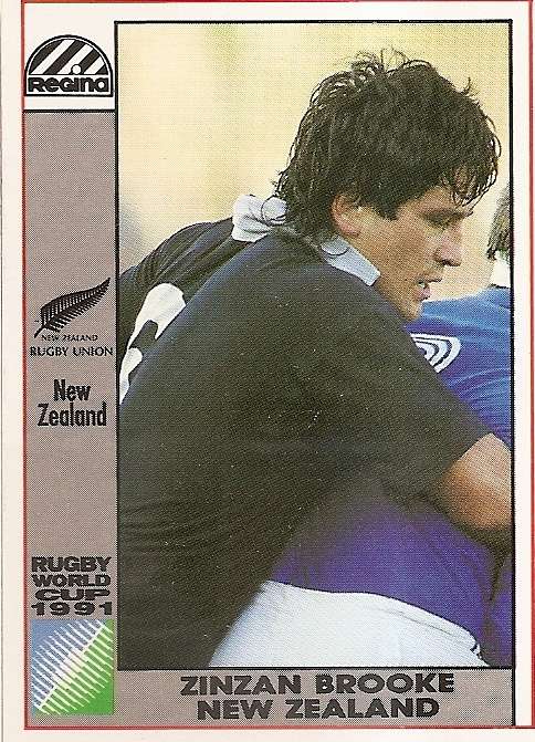 ZINZAN BROOKE - 1991 RUGBY WORLD CUP(REGINA) COLLECTION - TRADING CARD 22