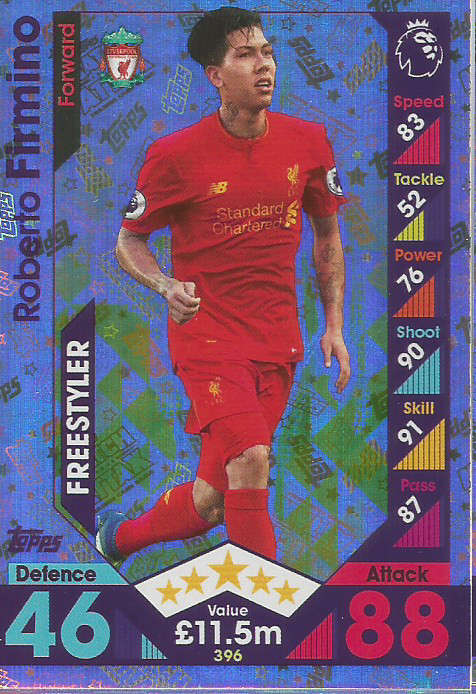ROBERTO FIRMINO - MATCH ATTAX 2016/2017 - "FREESTYLER" FOIL CARD