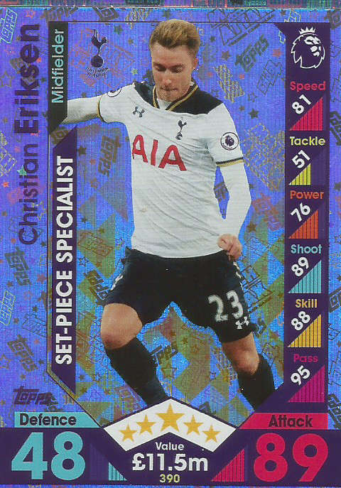 CHRISTIAN ERIKSEN - MATCH ATTAX 2016/2017 - "SET PIECE SPECIALIST" FOIL CARD