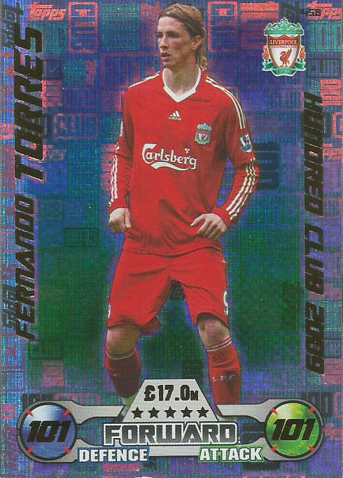 FERNANDO TORRES - TOPPS MATCH ATTAX EPL 2016/2017 - RARE LEGEND "CLUB 101" FOIL CARD