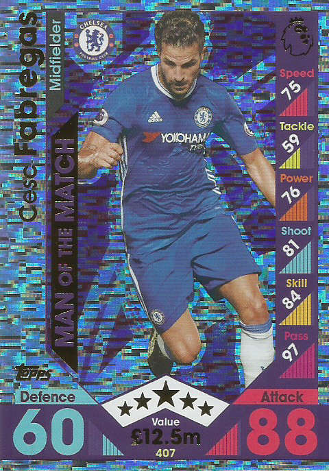 CESC FABREGAS - MATCH ATTAX 2016/2017 - "MAN of the MATCH" FOIL CARD