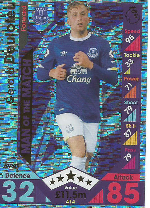 GERARD DEULOFEU - MATCH ATTAX 2016/2017 - "MAN of the MATCH" FOIL CARD