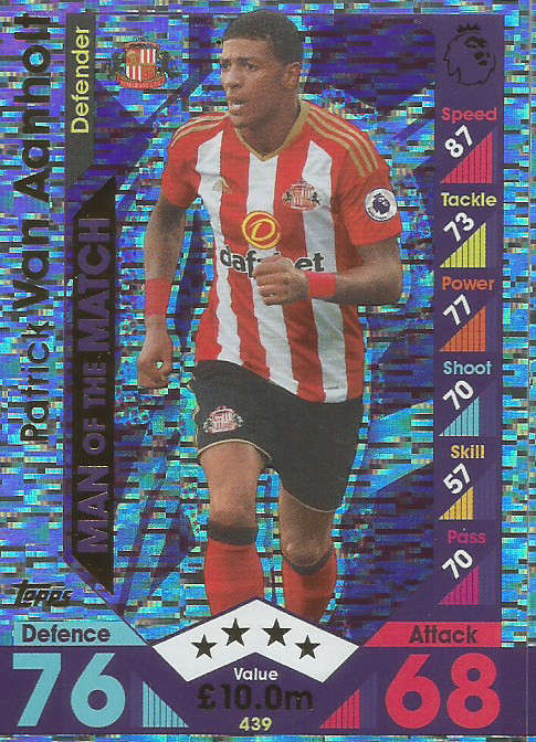PATRICK VAN AANHOLT - MATCH ATTAX 2016/2017 - "MAN of the MATCH" FOIL CARD