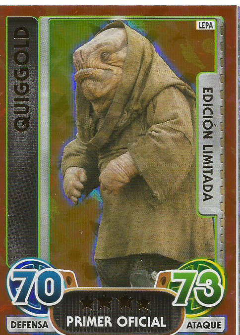 QUIGGOLD - TOPPS `STAR WARS F/ATTAX EXTRA` 2016 - ULTRA RARE`LIMITED EDITION` CARD (Spanish)