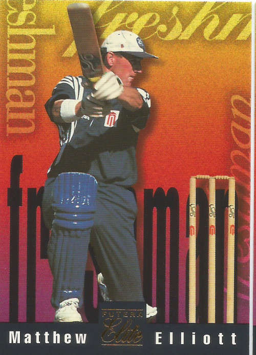 MATHEW ELLIOT - 96 FUTERA CRICKET PREMIUM ELITE COLLECTION  - "RARE" "FRESHMAN" CARD F3 -UNUMBERED