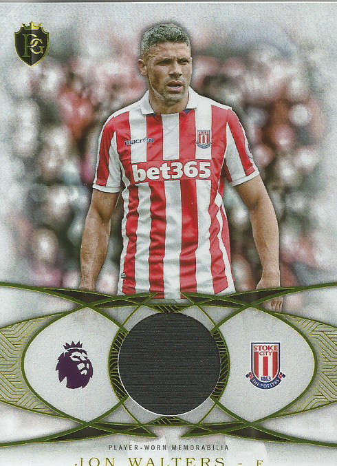 JON WALTERS  - TOPPS `PREMIER GOLD` 2016/17 - AUTHENTIC `CERTIFIED FOOTBALL FIBERS` CARD