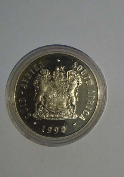 SA MINT - R1 SILVER PROOF 1990 - "SPRINGBOK" 1990
