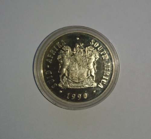 SA MINT - R1 SILVER PROOF 1990 - "SPRINGBOK" 1990