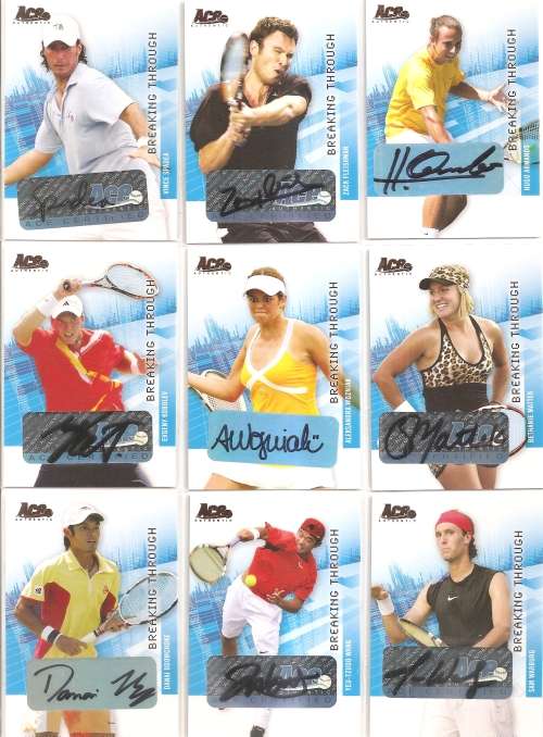 TENNIS STARS - ACE AUTHENTIC 2007 - FULL SET 40 TENNIS ROOKIES CERTIFIED`AUTOGRAPH` TRADING CARDS