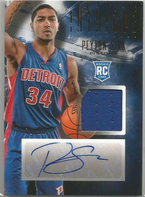 PEYTON SILVA -  PANINI 2014 "INTRIGUE" "AUTOGRAPH RELIC FIBERS"  TRADING CARD 78 of 99