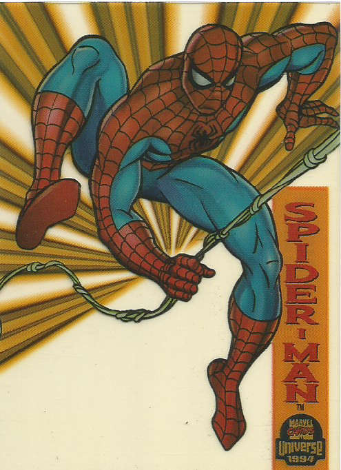 MARVEL UNIVERSE 1995 - SPIDERMAN `SUSPENDED ANIMATION` CARD 6 of 10