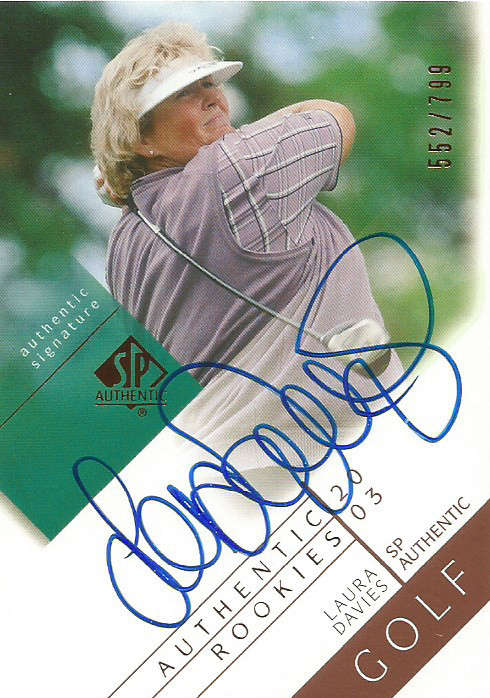 LAURA DAVIES - ROOKIE `AUTHENTIC SIGNATURE` TRADING CARD  552 of 799