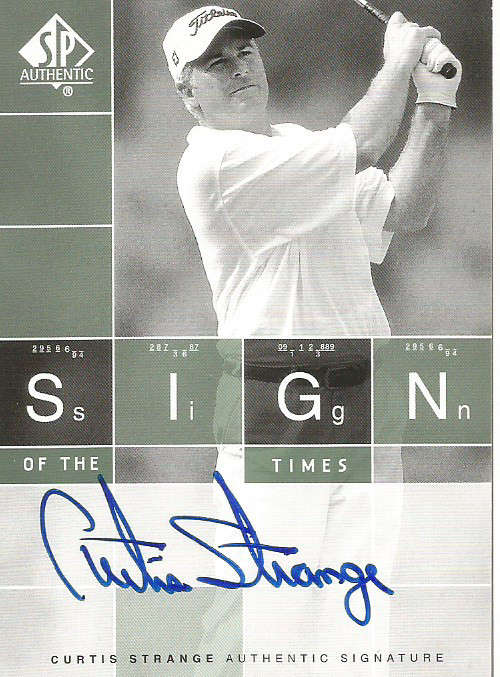 CURTIS STRANGE - LEAF GOLF  `AUTHENTIC SIGNATURE` TRADING CARD 2002