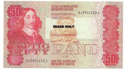 SOUTH AFRICA - R50 NOTE - CJ STALS - USED CONDITION