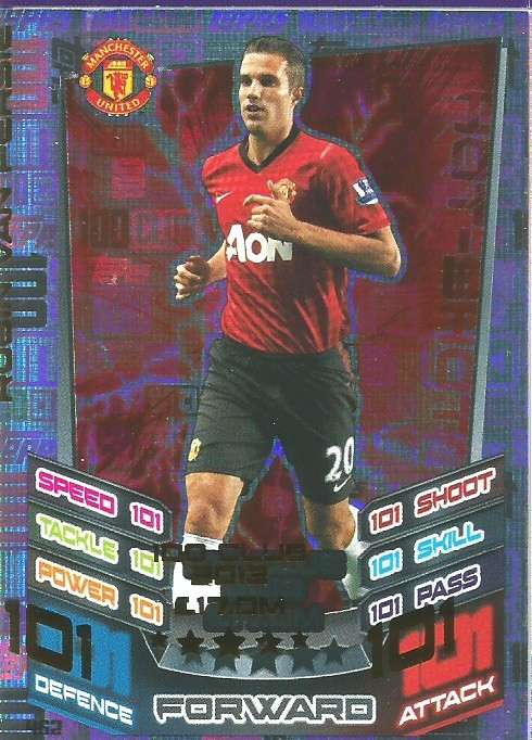 ROBIN VAN PERSIE - MATCH ATTAX 2016/2017 - RARE ËRROR"  "LEGEND CLUB 100" FOIL CARD