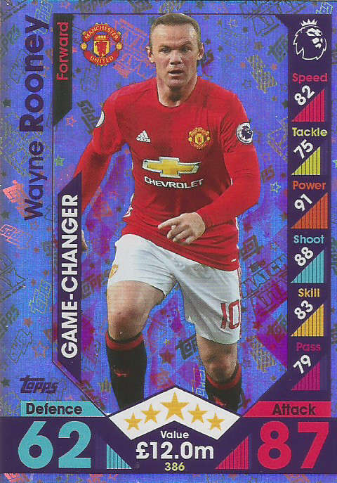 WAYNE ROONEY - MATCH ATTAX 2016/2017 - "GAME CHANGER" FOIL CARD