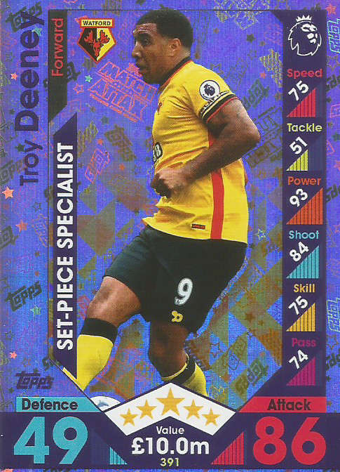 TROY DEENEY  - MATCH ATTAX 2016/2017 - "SET PIECE SPECIALIST" FOIL CARD