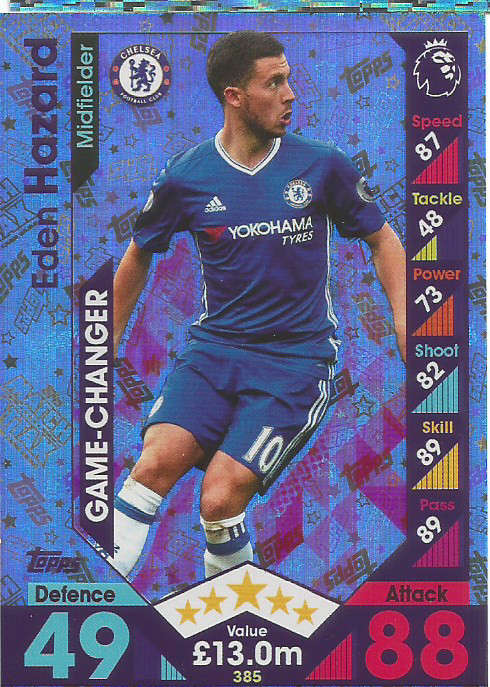 EDEN HAZARD - MATCH ATTAX 2016/2017 - "GAME CHANGER" FOIL CARD