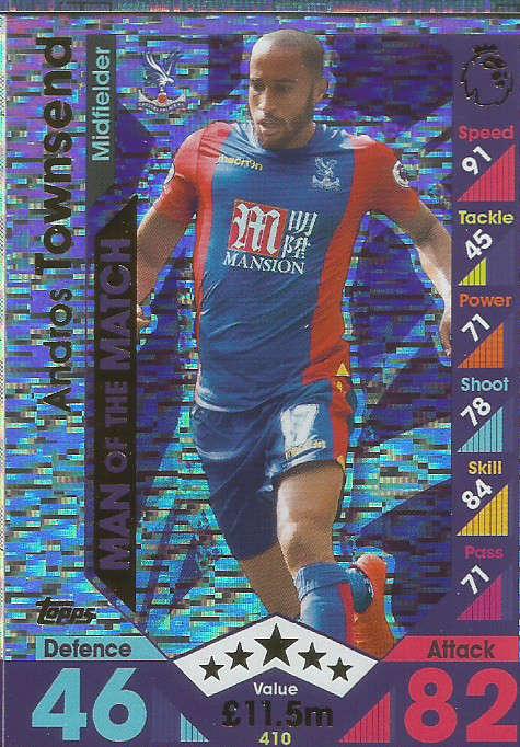 ANDROS TOWNSEND - MATCH ATTAX 2016/2017 - "MAN of the MATCH" FOIL CARD