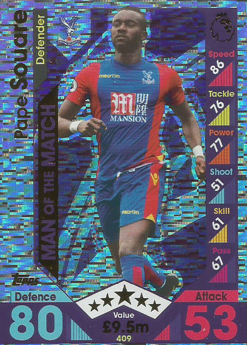 PAPE SOUARE - MATCH ATTAX 2016/2017 - "MAN of the MATCH" FOIL CARD