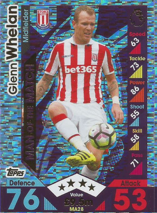GLEN WHELAN - MATCH ATTAX "EXTRA" 2017 - "MAN of the MATCH" FOIL CARD