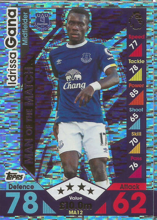 IDRISSA GANA - MATCH ATTAX "EXTRA" 2017 - "MAN of the MATCH" FOIL CARD