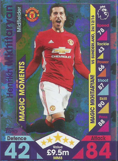 HENRIKH MKHITARYAN - MATCH ATTAX "EXTRA" 2017 - "MAGIC MOMENTS" FOIL CARD