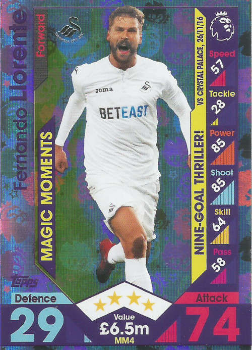 FERNANDO LLORENTE - MATCH ATTAX "EXTRA" 2017 - "MAGIC MOMENTS" FOIL CARD