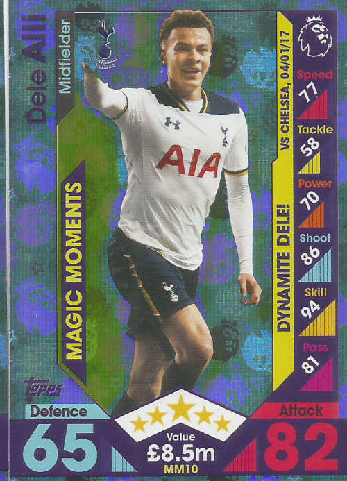 DELE ALLI - MATCH ATTAX "EXTRA" 2017 - "MAGIC MOMENTS" FOIL CARD
