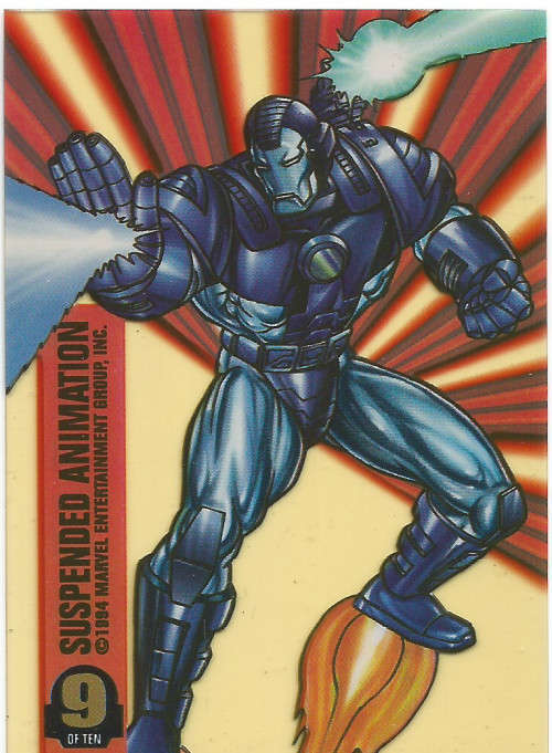 MARVEL UNIVERSE 1995 - WAR MACHINE `SUSPENDED ANIMATION` CARD 9 of 10