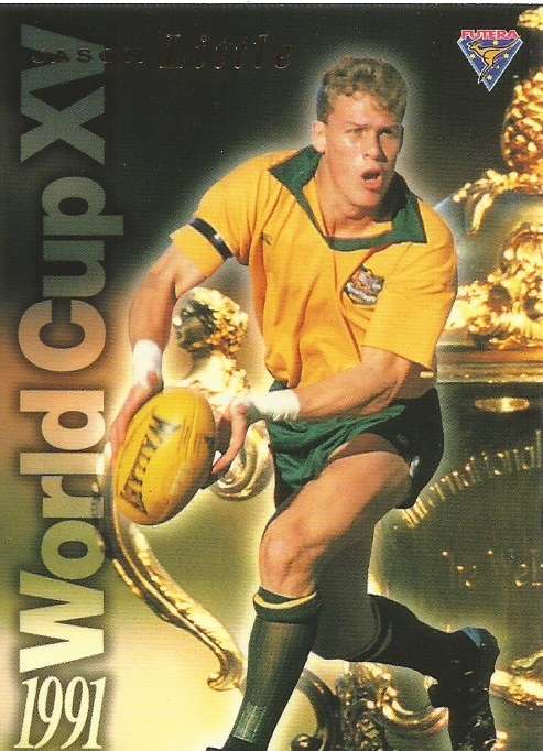JASON LITTLE - `WALLABIES 95 FUTERA COLLECTION` - `RARE 91 WORLD CHAMPIONS` TRADING CARD WC13
