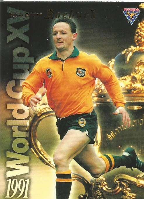 MARTY ROEBUCK - `WALLABIES 95 FUTERA COLLECTION` - `RARE 91 WORLD CHAMPIONS` TRADING CARD WC15