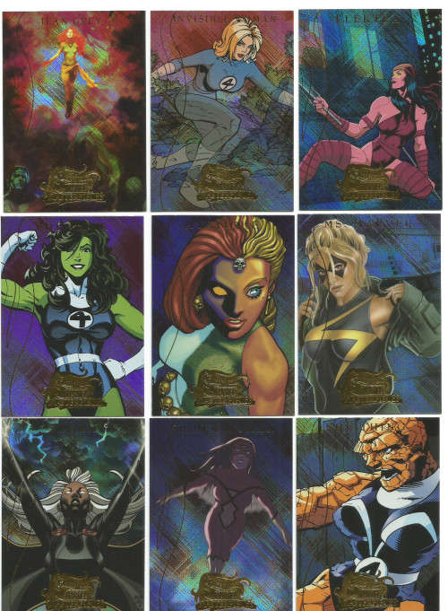 MARVEL MASTERPIESCES 2008 SERIES 2 - COMPLETE `HEROINES` 9 TRADING CARD INSERT SET