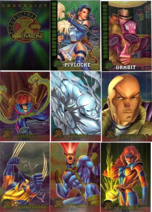 MARVEL FLEER ULTRA X-MEN 1996 - RARE COMPLETE 100 "CHROMIUM" BASE TRADING CARD SET