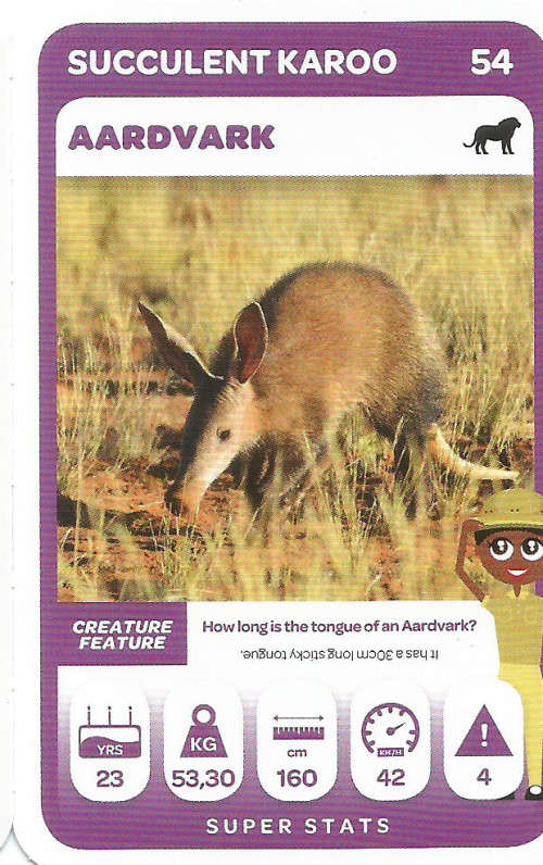 PICK n PAY "SOUTH AFRICAN SUPER ANIMALS" SERIES 2 - TRADING CARD 54