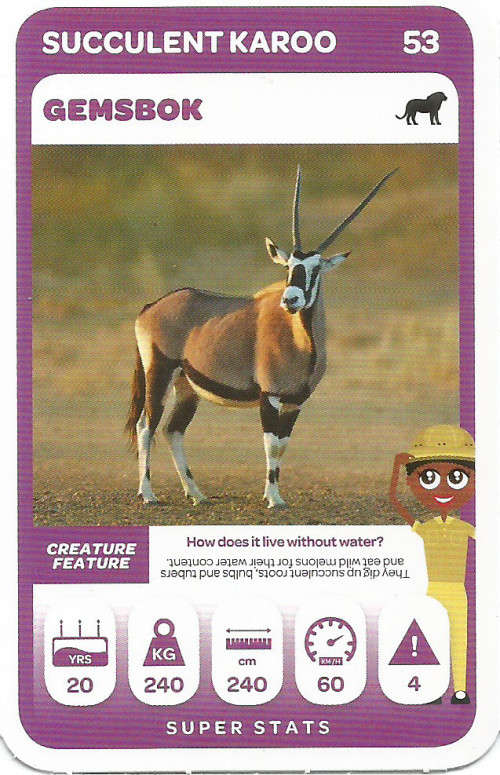 PICK n PAY "SOUTH AFRICAN SUPER ANIMALS" SERIES 2  - TRADING CARD 53
