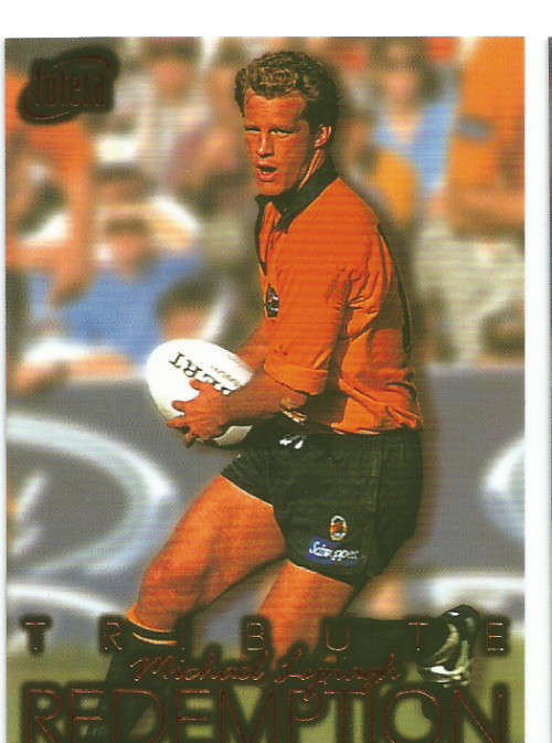 MICHAEL LYNACH - `FUTERA 1996 RUGBY COLLECTION` - TRIBUTE `SAMPLE` FOIL REDEMPTION CARD ML1