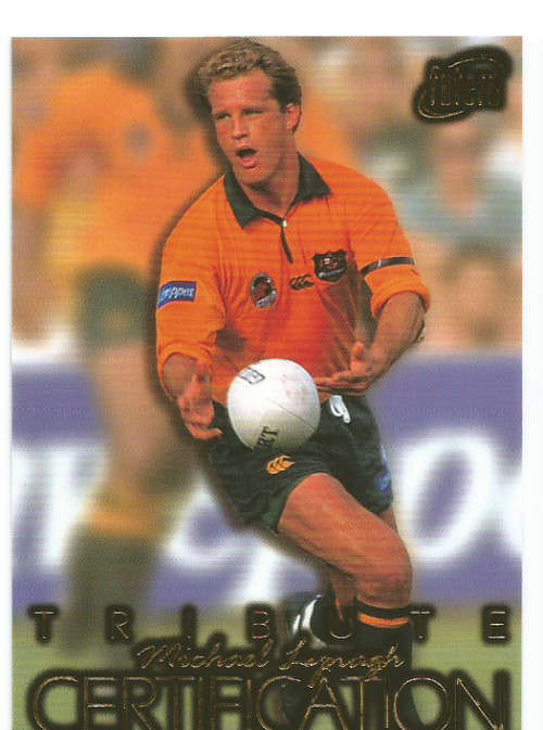 MICHAEL LYNACH - `FUTERA 1996 RUGBY COLLECTION` - TRIBUTE `SAMPLE` FOIL REDEMPTION CARD ML3