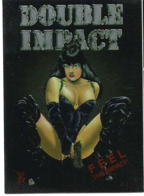 DOUBLE IMPACT-  COMIC IMAGES 96 - RARE CHROME "PROMO" TRADING CARD