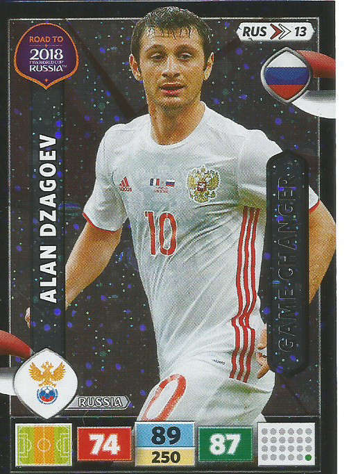 ALAN DZAGOEV - PANINI "Road to WORLD CUP 2018" - "GAME CHANGER"  FOIL TRADING CARD