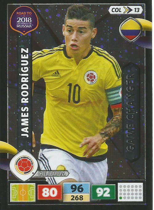 JAMES RODRIGUEZ - PANINI "Road to WORLD CUP 2018" - "GAME CHANGER"  FOIL TRADING CARD