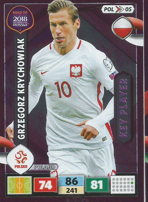 GRZEGORZ KRYCHOWIAK - PANINI "Road to WORLD CUP 2018" - "KEY PLAYER"  FOIL TRADING CARD