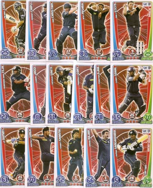 CRICKET CARD COLLECTION - CRICKET ATTAX IPL 2012 - COMPLETE 168 TRADING CARD SET - NO BINDER