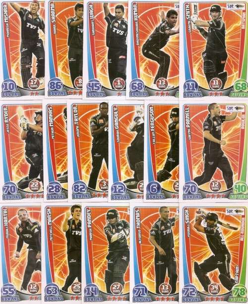 CRICKET CARD COLLECTION - CRICKET ATTAX IPL 2012 - COMPLETE 168 TRADING CARD SET - NO BINDER