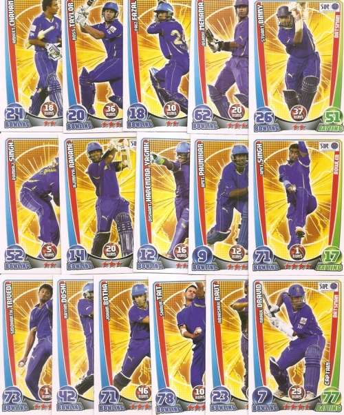 CRICKET CARD COLLECTION - CRICKET ATTAX IPL 2012 - COMPLETE 168 TRADING CARD SET - NO BINDER