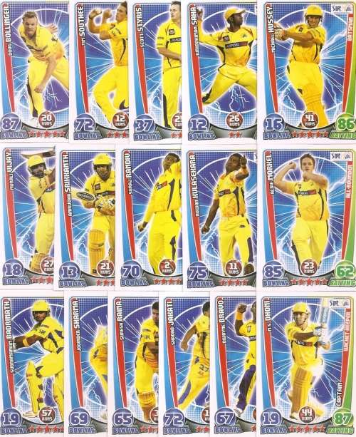 CRICKET CARD COLLECTION - CRICKET ATTAX IPL 2012 - COMPLETE 168 TRADING CARD SET - NO BINDER