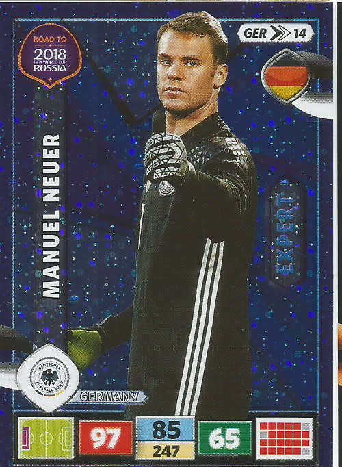 MANUEL NEUER - PANINI "Road to WORLD CUP 2018" - "EXPERT"  FOIL TRADING CARD