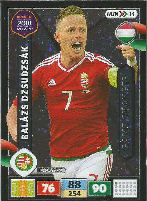 BALAZS DZSUDZSAK - PANINI "Road to WORLD CUP 2018" - "GAME CHANGER"  FOIL TRADING CARD
